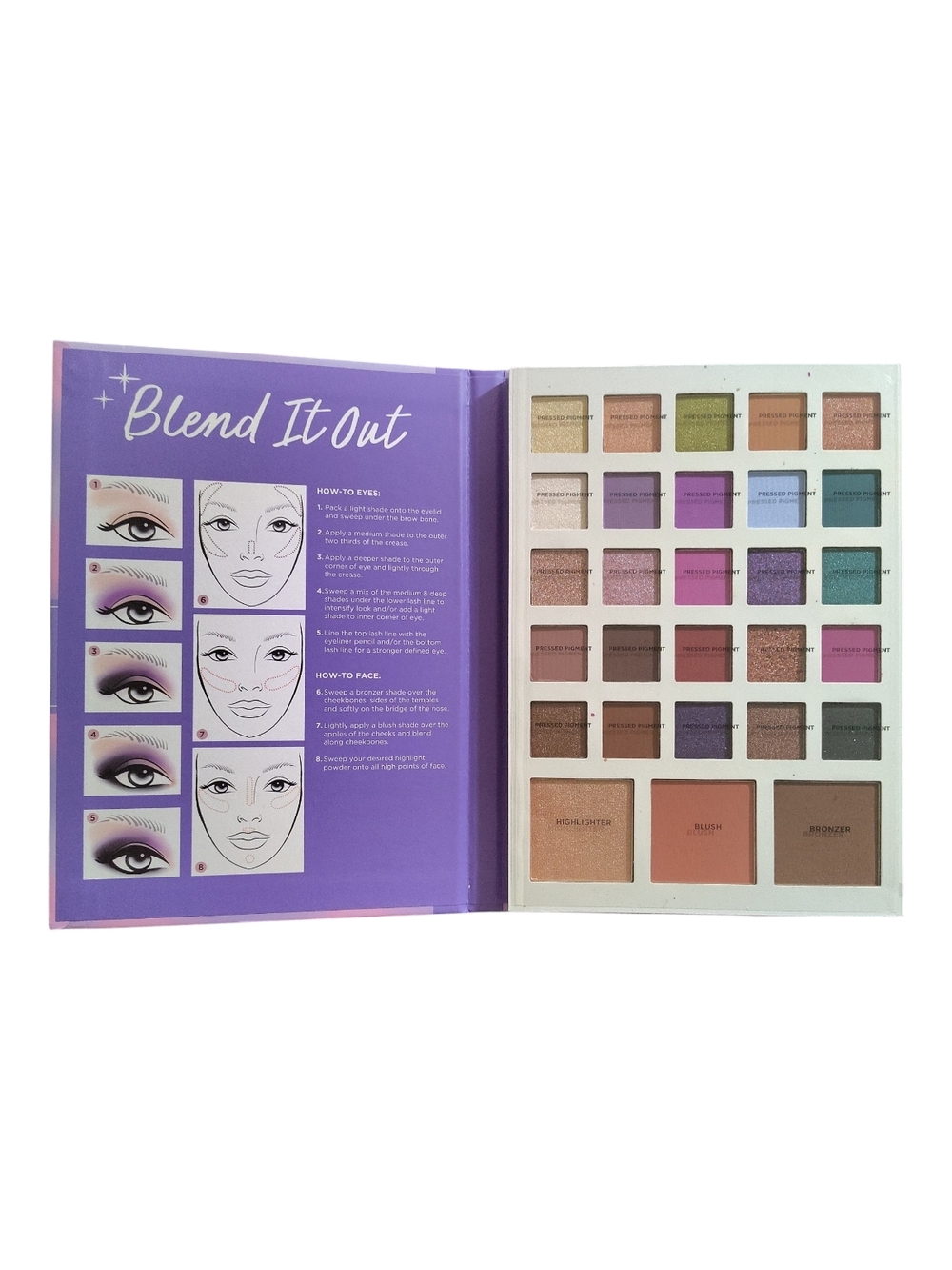 Profusion Cosmetics Beauty Book Eye & Face Palette - Pastel Purple Pink